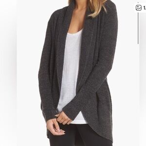 Barefoot Dreams CozyChic Lite Circle Cardigan- Carbon/Black Heather